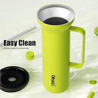 OBALL Black Tumbler with Handle, Swig Tumbler with Silicone Soft Straw, 34 oz Tumbler With Handle, Metal Water Bottle Leak-Proof and Cup Holder Friendly, BPA-Free - Image 6