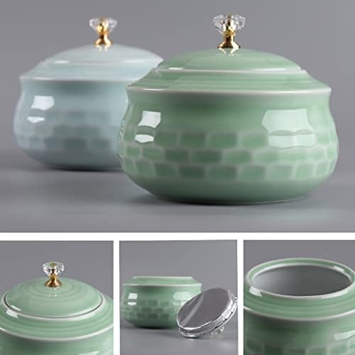 Tea Jars Storage Tea Canisters for Loose Tea Organizer Ceramic Food Storage Container with Lid Tea Caddy for Loose Leaf Tea Storage Containers Vintage Tea Tins for Loose Tea Airtight Tea Jar (Color : - Image 5