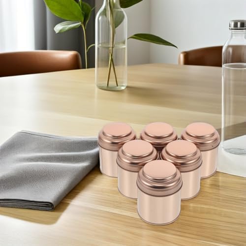 VICASKY 6pcs round Sealed Tea Canister Tin with Airtight Lid, Small Metal Storage Jars for Loose Leaf Tea, Coffee, and Spice Organization in Kitchen - Image 7