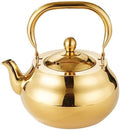 Gold Tea Kettle Stovetop, 304 Stainless Steel Tea Pot, Teapot with Tea Strainer Home Restaurant Induction Cooker by Unknown