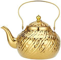 SANQIAHOME 2000ml stainless steel antique style teapot,with Infuser, thickened boiling kettle, lifting handle,Gold by SANQIAHOME