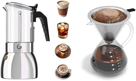 Coffee Gator 9 Cup Moka Pot Pour Over Coffee Maker 27oz by CoffeeGator