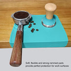 Coffee Powder Press Tool Set with Wooden Handle, Flat Base, Non Slip Silicone Tamper Mat with Slot, Blue, 51mm Hammer Diameter, for Home Office or Beverage Shop (58mm / 2.28in Tamper) - Image 5