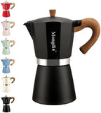 Mongdio Stovetop Espresso Maker Moka Pot, 6 Espresso Cups, 10 oz Black with 200 Pcs Espresso Coffee Paper Filter by Mongdio