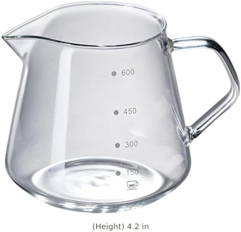 Pour Over Coffee Maker Set, 20.3 fl oz / 600 ml Manual Drip Coffee Carafe with Conical Glass Dripper, Glass Carafe and Wood Base, Clear Scale, for Home, Office, Cafe, 1 to 3 Cup Brewing - Image 3