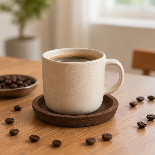24pcs Round Cork Coaster Set - Absorbent & Heat-Insulation, Raised Edge, - Image 7