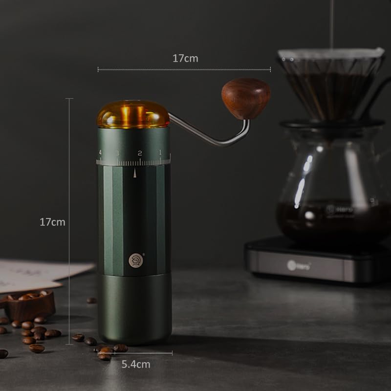 Manual Coffee Grinder, Z5 Hand Coffee Grinder with 25g Capacity External Adjustable Knob, Manual and Electric Dual Mode grinder, Espresso, Mocha, Pour-over, French Press Green - Image 2