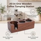 Walnut Coffee Tamping Station, 51mm 53mm Portafilter Organizer - Image 3