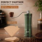 Manual Coffee Grinder-Green and Cone Coffee Filters #1 Bundle - Image 2