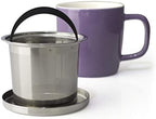 FORLIFE Dew Glossy Finish Brew-In-Mug with Basket Infuser &"Mirror" Stainless Lid 11 oz. (Purple) - Image 4