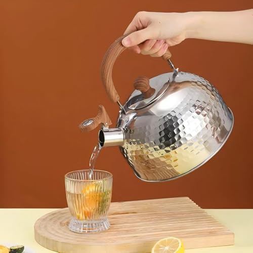Tea Kettle Stovetop Whistling Teakettle Teapot, Stainless Steel, 3 L (Silver) - Image 2