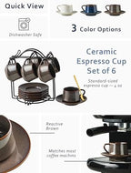 YHOJOY Espresso Measuring Cup Ceramic Espresso Cup Double Spouts Expresso Shots Cup with Handle 3 Oz/ 90 Ml - Image 7
