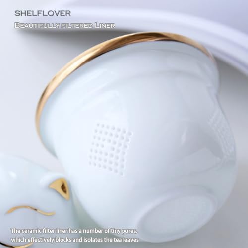 Generic SHELFLOVER Beautiful Tea Mug Portable, White Porcelain Easy to Clean Keep Tea Hot Long, Easy Carried Travel/Office/Home Drink, Cute Cat, White, 10.8oz - Image 7