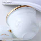 SHELFLOVER Beautiful Tea Mug Portable, White Porcelain Easy to Clean Keep Tea Hot Long, Easy Carried Travel/Office/Home Drink, Cute Cat, Dark Blue, 10oz - Image 4