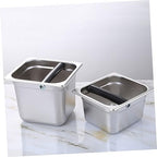 Espresso Grinds Waste Bin Stainless Steel Coffee Residue Bucket L Silver - Image 7