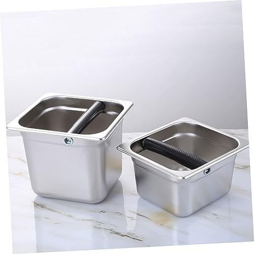 Espresso Grinds Waste Bin Stainless Steel Coffee Residue Bucket L Silver - Image 7