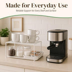 Evelots Wire Shelf Organizer Set, Metal Cabinet Shelf Risers, 6-Pack, White - Image 3
