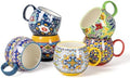 HENXFEN LEAD Large Boho Ceramic Coffee Mugs Set of 6, 20 oz by HENXFENLEAD