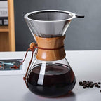 Pour Over Coffee Maker with Stainless Steel Filter, 13.5 OZ Glass Carafe Drip Coffee Maker – Reusable & Portable for Home, Office, Camping 400ML by Unknown