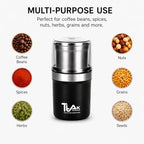 Coffee Grinder Electric, Herb/Spice Grinder with Removable Stainless Steel Blowl – Coffee Bean Grinder with 200W Powerful Copper Motor, Black - Image 4