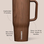 Corkcicle Cruiser Tumbler with Handle & Straw, 40 oz, Walnut Wood - Image 4