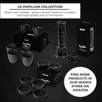 MIAMIO - Espresso Cup Set Ceramic (2.5oz) with saucers-Le Papillon (Black) - Image 7