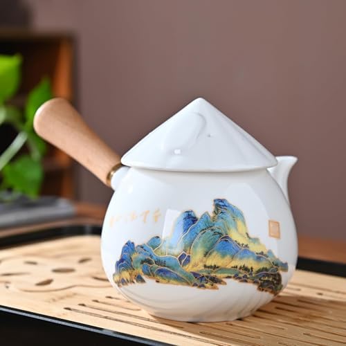 Chinese Tea Set Traditional, Chinese Gongfu Tea Set with 6 Cups, Sidehandle Kung Fu Tea Set for Adults (QLJS Sidehandle6) - Image 4