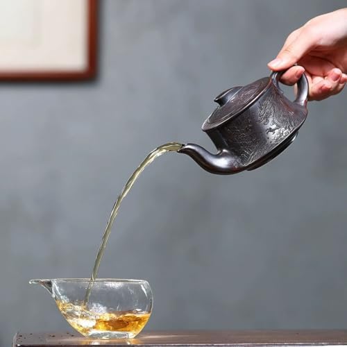 Tea Kettle Retro Original Ore Purple Sand Pot Red Clay Hand-carved Dragon Teapot Ceramic Tea Infuser - Image 5