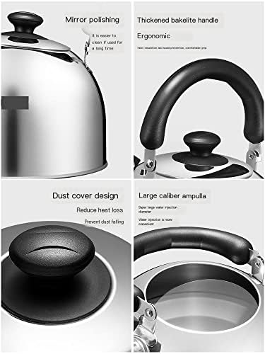 Stovetop Tea Kettle Whistling Teapot Tea Kettle Stove Top Whistling Tea Kettle 304 Stainless Steel Whistling Kettle with Handle Stovetop Teakettle Stove Top Ket, - Image 3