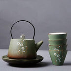 SGSG Japanese Cast Iron Tetsubin Teapot Travel Kungfu Tea Set Handmade Chinese/Japanese Vintage, Porcelain Tea Accessories - Image 3