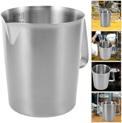 Stainless Steel Milk Pitcher Cup 1000ml with Graduated Surface - Image 5