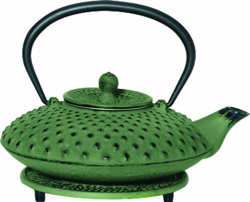 G&H Tea Services Shimizu Japanese Tetsubin 23-Ounce Teapot and Trivet, Green by G%26H+Tea+Services