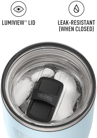 THERMOS Icon Series 24oz Stainless Steel Tumbler with Slide Lock Lid, Leakproof, Fits Cupholder, Dishwasher Safe, Griptec™ Non‑Slip Base, Keeps Drinks Hot 6 Hrs/Cold 22 Hrs, Glacier - Image 5