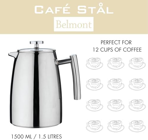 Belmont Stainless Steel Cafetière, 1.5L Coffee Maker, 6-7 Mugs - Image 5