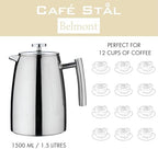 Belmont Stainless Steel Cafetière, 1.5L Coffee Maker, 6-7 Mugs - Image 5