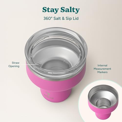 REDUCE Saltini 16oz Margarita Tumbler - Insulated Cocktail Glass with Lid - Image 5
