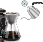 Coffee Gator Gooseneck Kettle 40oz Stainless Steel and Pour Over Coffee Maker 14oz 400ml by CoffeeGator