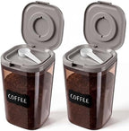 Suclain 2 Pack 60oz Airtight Coffee Canisters Light Blocking Tea Storage Containers with Scoop, Airtight Food Jars for Loose Leaf Tea, Sugar, Formula, Coffee Bean, with Chalk Marker & 8 Stickers by Suclain