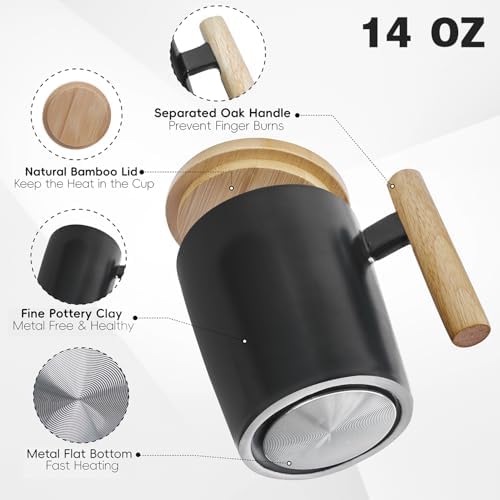 Coffee Mug Warmer & Mug Set 2025, Heated Cup for Desk with Temperature Control and Smart Auto Shut Off, 14oz - Image 5