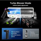 Compressed Air Duster, 210000RPM Mini Electric Air Duster Equipped with Continuously Variable Speed, Cordless Turbo Blower for Keyboard, PC, Car, Home, Outdoor - Image 4