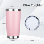 StarSpeed 6 Pack 20oz Stainless Steel Travel Coffee Tumbler,Light Pink - Image 2