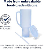 Silipint 64oz Silicone Tumbler with Handle, Flip Lid and Straw – BPA-Free, Non-Toxic, Freezer, Microwave, Dishwasher Safe Tumbler – Perfect for Tea, Smoothies (Icicle) Pack of 1 - Image 3