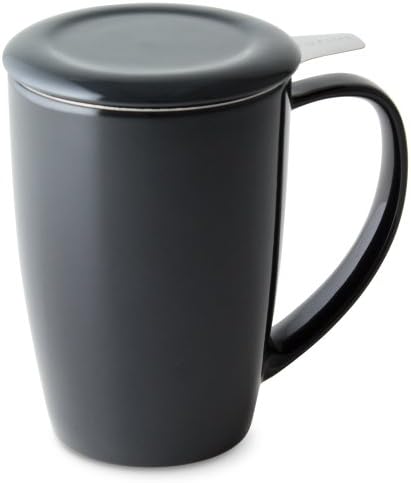 FORLIFE Curve Tall Tea Mug with Infuser and Lid 15 ounces, Black Graphite by Unknown