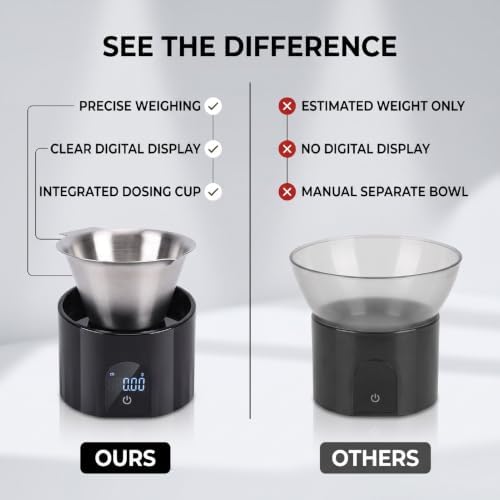 Jiawu Digital Dosing Cup, 0.1g Precision Compact Digital Coffee Scale with LED Display, Rechargeable Espresso Scale for Pour Over and Espresso, Measures Coffee Grounds - Image 3