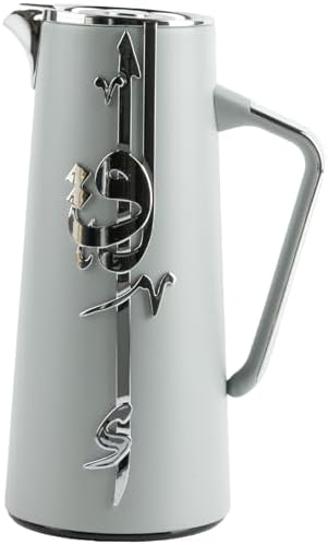 Insulated Carafe Flask 1L – For Coffee, Tea & Hot Beverages, Double Wall Stainless Steel Build, Spill Resistant Lid, Portable Serving Pitcher, Long Heat Hold, Gift Idea by Otantik (Grey & Silver) by OtantikHome