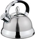 Cilio Stainless Steel Tea Kettle - 2.9 Qt, Silver - Whistling Hot Water Kettle for Stovetop & Induction - Gooseneck Spout & Stay-Cool Handle by cilio