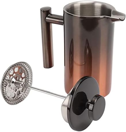 French Press Coffee Maker, Stainless Steel Double Wall Insulated 304 Teapot, Rust Proof Coffee Press, Ideal for Home, Office, Camping & Outdoor Travel (350ml) by Unknown