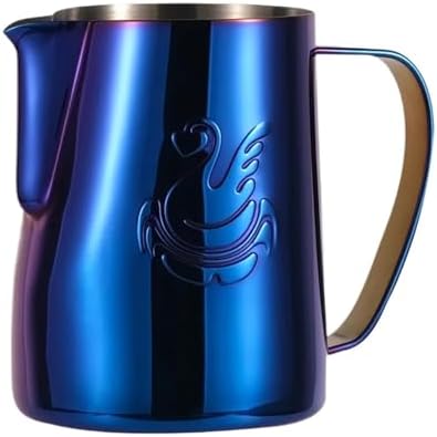 Elegant Stainless Steel Frothing Cup Coffee Pitcher Milk Cream Espresso Latte Art Jug for Barista Coffee Bar(400ml,Blue) by Unknown