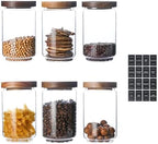 25 OZ Glass Jars 6 Pack with 112 Labels by HOMTOP