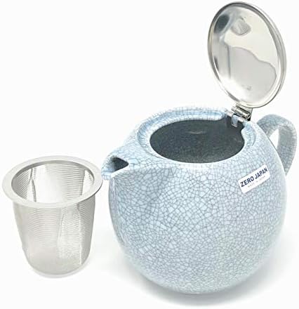 Zero Japan Bee House Round Teapot For One, 24 Oz - Ceramic Tea Pot with Stainless Steel Lid and Infuser, Smooth-Pour Spout (Crackle Lavender) - Image 2